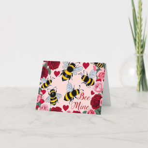 Bee Mine Love Buzz Design Holiday Card