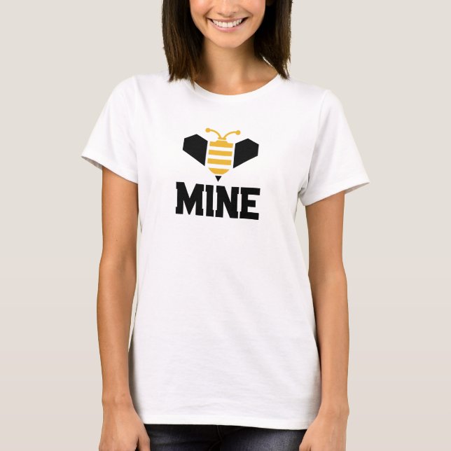 Bee Mine Minimalist Romantic Gift T-Shirt (Front)