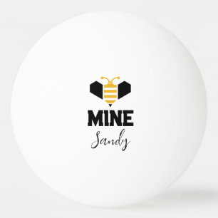 Bee Mine (name) Minimalist Romantic Gift Ping Pong Ball