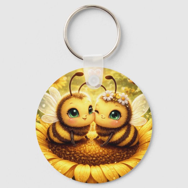 BEE Mine Sunflower Key Ring (Front)