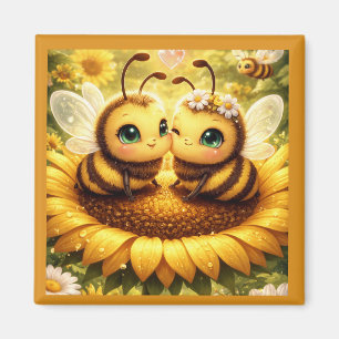 BEE Mine Sunflower Magnet