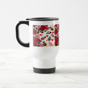 Bee Mine Sweet Honeycomb Blooms Travel Mug