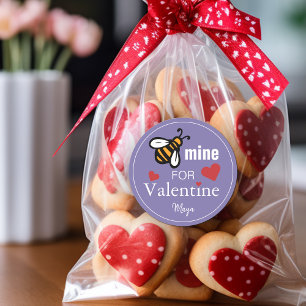 Bee Mine Valentine Favor Classic Round Sticker