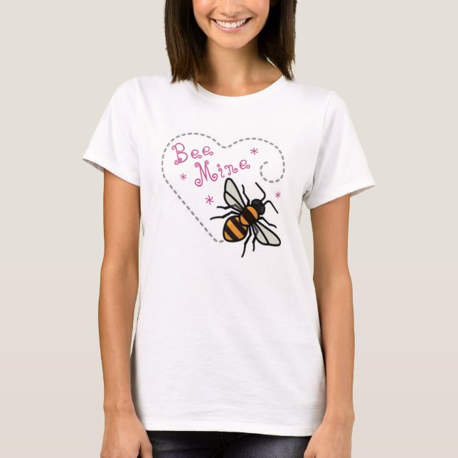 Bee Mine Valentine Heart  T-Shirt (Front)