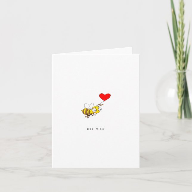 Bee Mine. Valentines Day Card (Front)