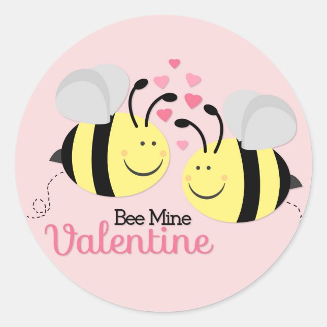 Bee Mine Valentine's Day Stickers (Front)