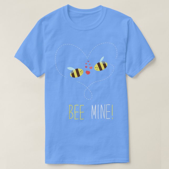 Bee Mine Valentine's Day  T-Shirt (Design Front)