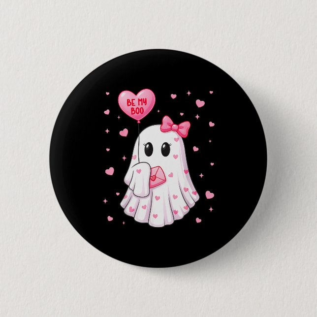 Bee My Boo Heart Boo Ghost Valentine Outfit Women  6 Cm Round Badge (Front)