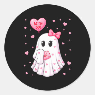 Bee My Boo Heart Boo Ghost Valentine Outfit Women  Classic Round Sticker