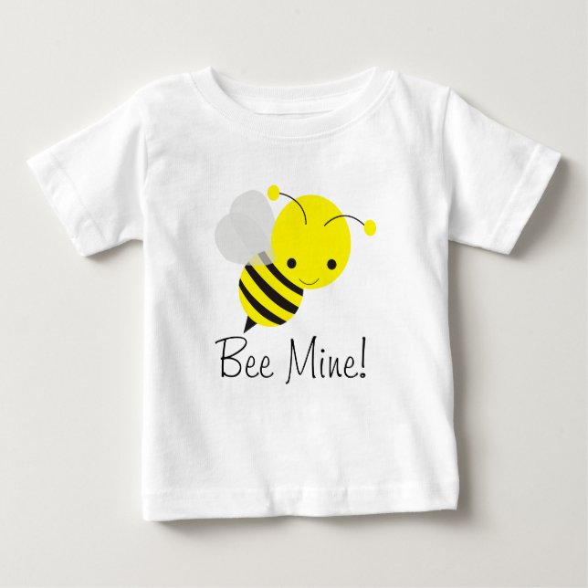 Bee My Valentine Baby Boy or Girl Bumblebee T-Shirt (Front)