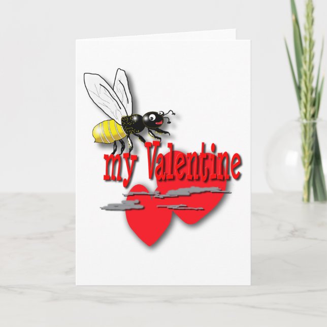 Bee My Valentine Cute Valentine's Day Holiday Card (Front)