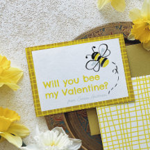 Bee My Valentine Illustrated Classroom Valentine