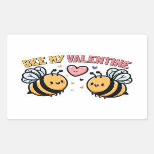 Bee My Valentine Rectangular Sticker