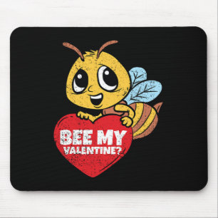 Bee My Valentine Valentines Day Funny Animal Love Mouse Pad