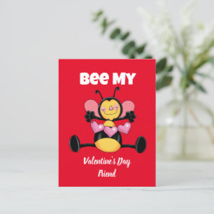 Bee My Valentine's Day Friend postcard