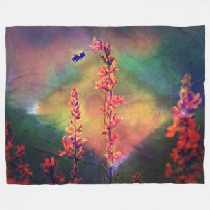 Bee N Wildflowers Earth Tones  Fleece Blanket