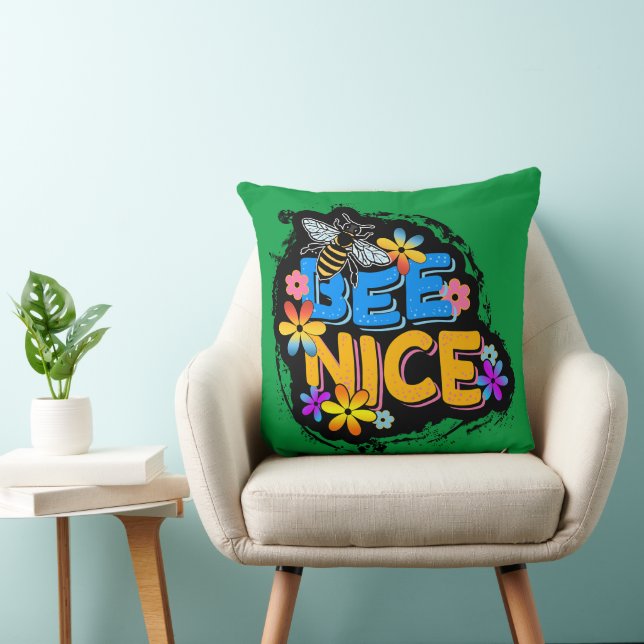 BEE NICE FLORAL COLORFUL FLOWERS  CUSHION (Chair)