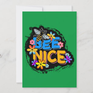 BEE NICE FLORAL COLORFUL FLOWERS  INVITATION