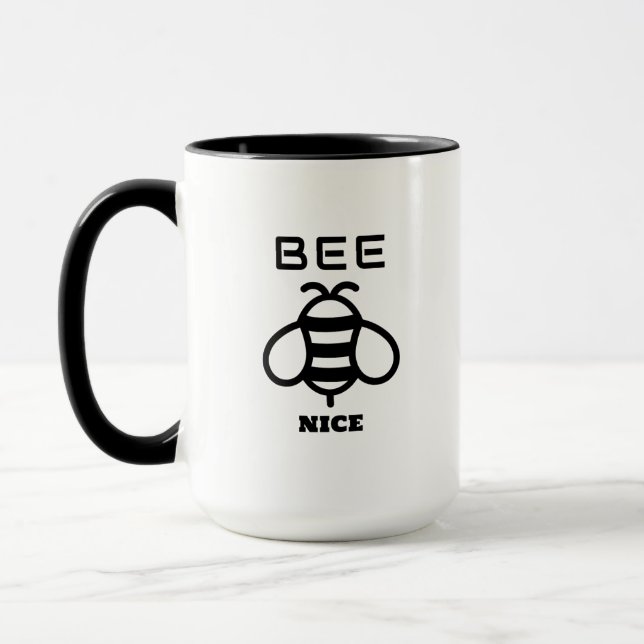 Bee Nice with Minimal Design Mug (Left)