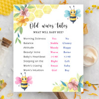 Bee Old Wives Tales Gender Reveal Board 
