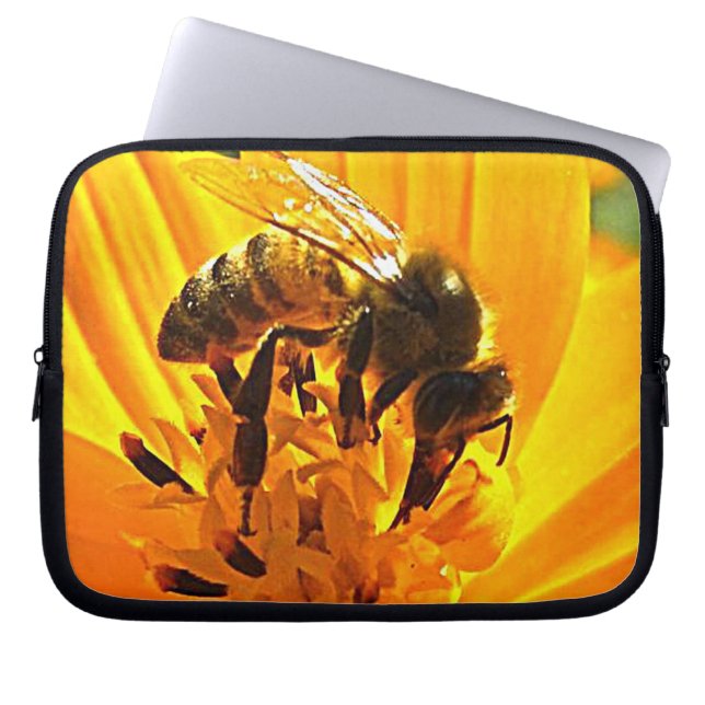 Bee on a Flower Laptop Sleeve (Front)