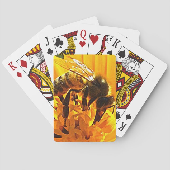 Bee on a Flower Playing Cards (Back)