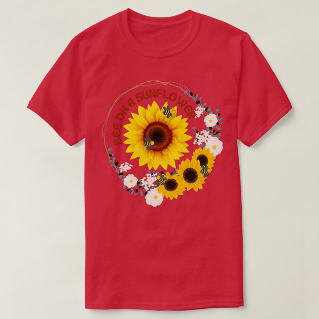 bee on a sunflower 55 T-Shirt (Design Front)