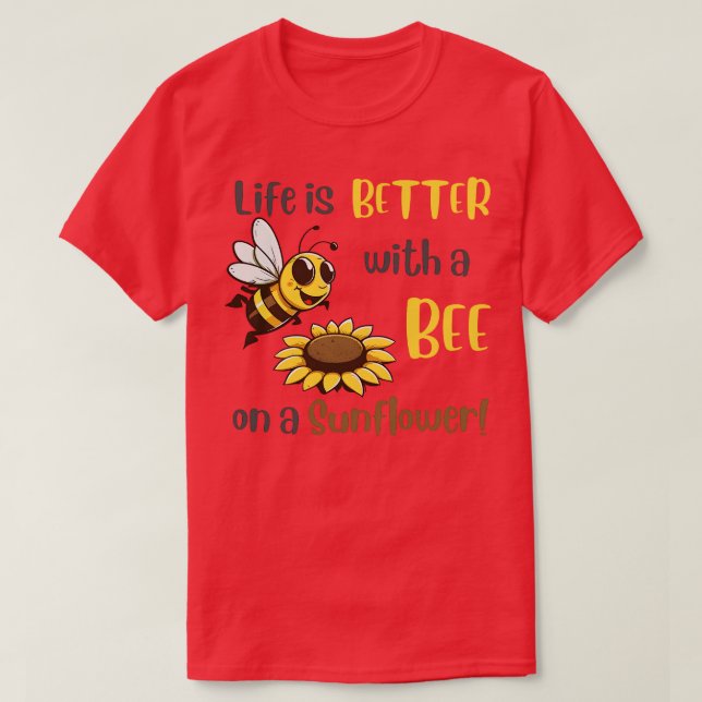 Bee on a sunflower 68 T-Shirt (Design Front)