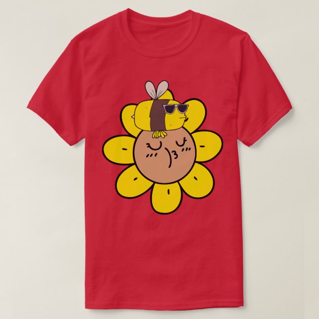Bee On A Sunflower 74 T-Shirt (Design Front)