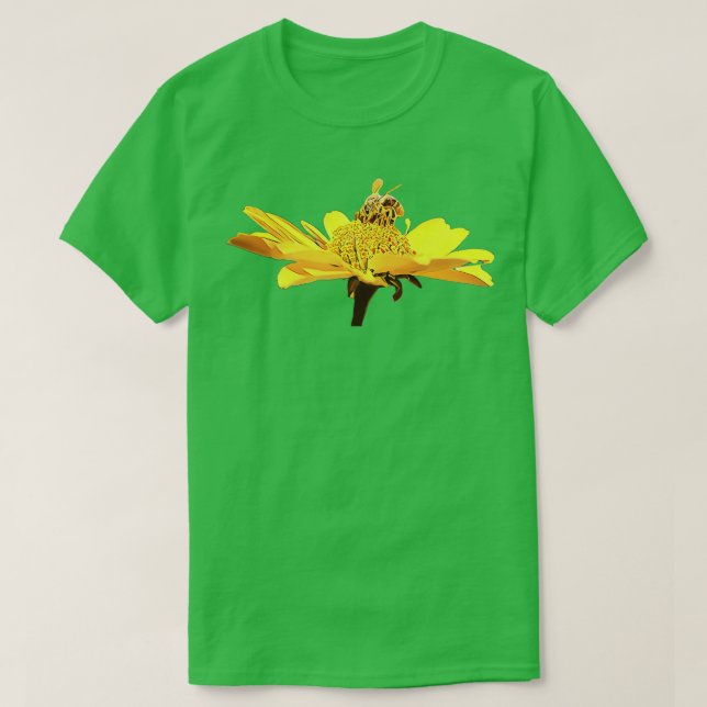 bee on a sunflower sticker 1 T-Shirt (Design Front)