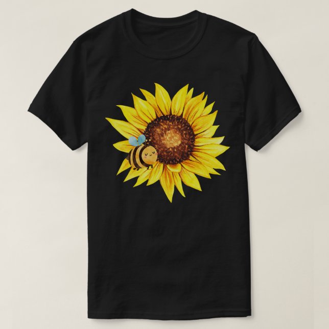 Bee On A Sunflower T-Shirt (Design Front)