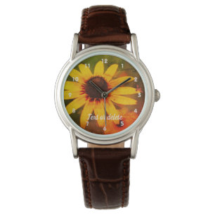 Bee On Black Eyed Susan Flower Abstract Watch