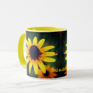 Bee On Black Eyed Susan Flower Personalised Mug