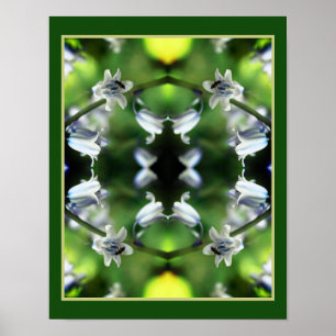 Bee On Bluebell Flower Abstract Poster