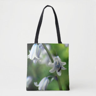 Bee On Bluebell Flower Close Up  Tote Bag