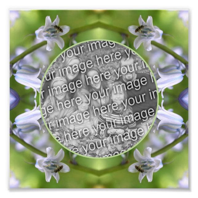 Bee On Bluebell Flower Frame Create Your Own 8x8 Photo Print (Front)