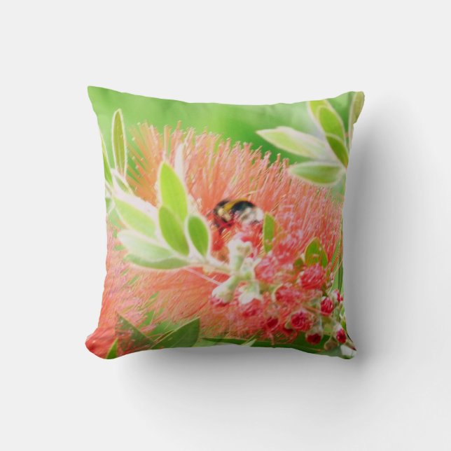 Bee On Bottlebrush Cushion (Front)