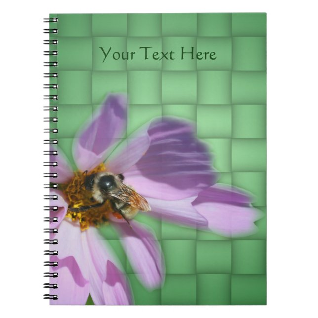 Bee On Cosmos Flower Nature Spiral Notebook (Front)