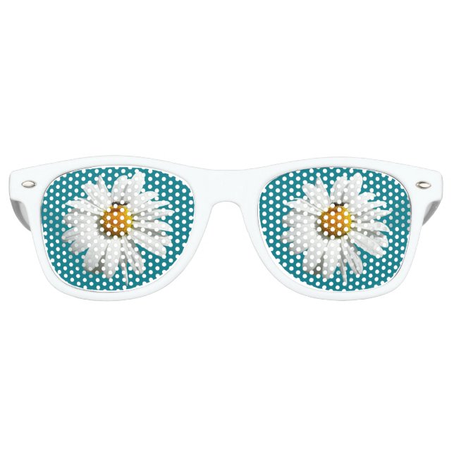 Bee on Daisy Alaskan Summer Nature Photo Retro Sunglasses (Front)