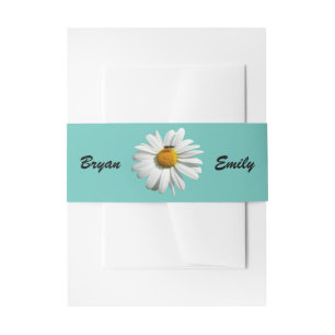 Bee on Daisy Colorful Wedding Invitation Belly Band