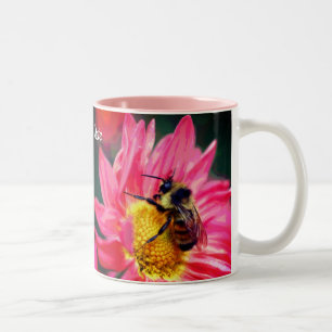 Bee On Flower Digital Art Personalised Two-Tone Coffee Mug