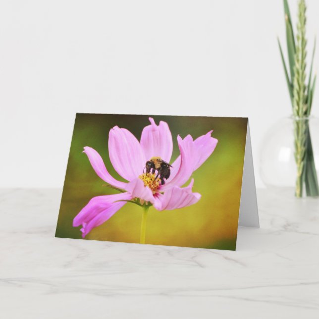Bee on Flower Scripture Note Card Proverbs 16:24 (Front)