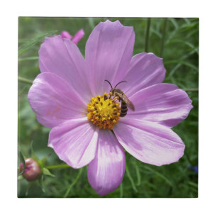 bee on flower tile