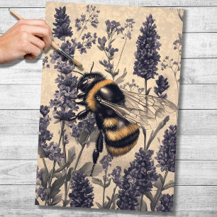 Bee On Lavender 1 Decoupage Paper