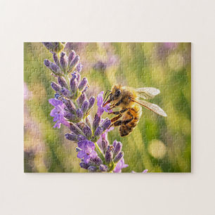 Bee on Lavender Jigsaw Puzzle