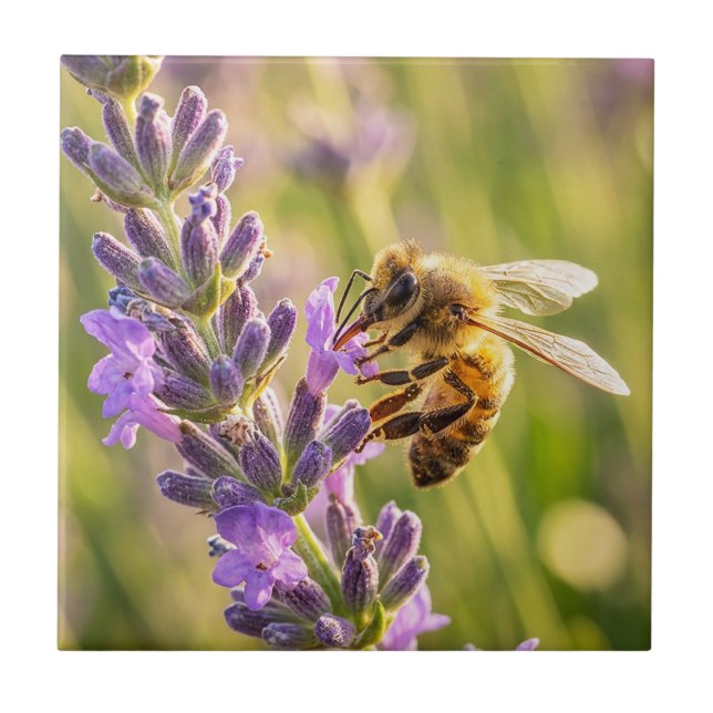 Bee on Lavender Tile (Front)