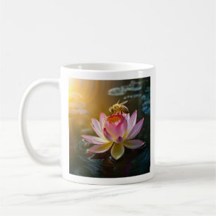 Bee on Lotus Flower Coffee Mug