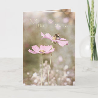 Bee on Pink Flower Card