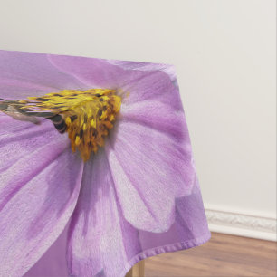 Bee on purple flower tablecloth