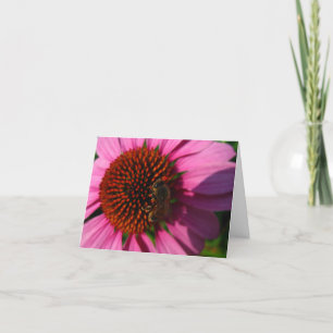 Bee on Purple Flower Thank You Card